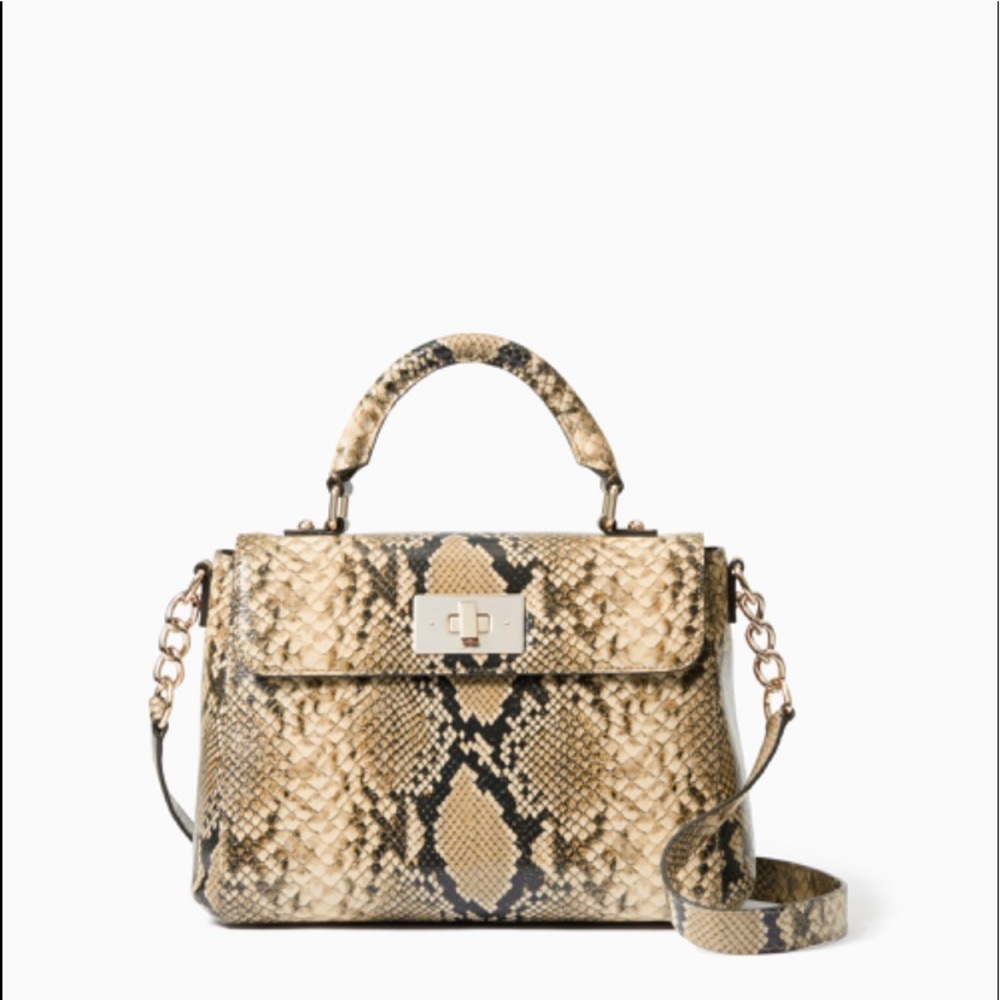 Kate Spade Carlyle Nadine large snakeskin satchel